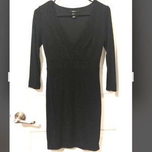 Black V-neck Dress